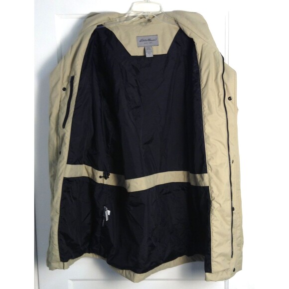 Eddie Bauer Weatheredge Jacket Men L Khaki Thinsulate Nylon Zip Cargo Barn Chore - Picture 7 of 9